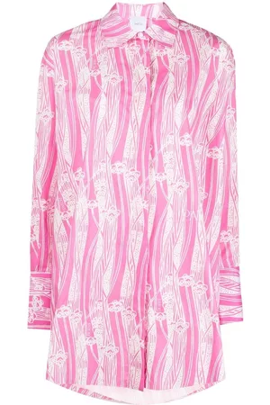 Patou Vestido camisero corto con estampado abstracto