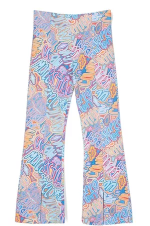 MARCELO BURLON Pantalones acampanados con logo estampado
