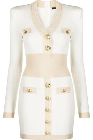 Balmain Vestido corto con botones en relieve