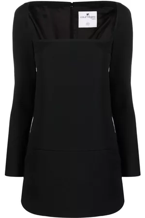 Courrèges Vestido corto con cuello cuadrado