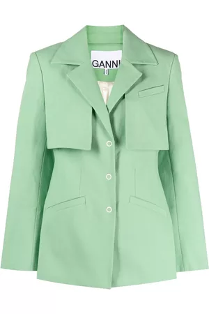 Ganni Blazer con cuello italiano y botones