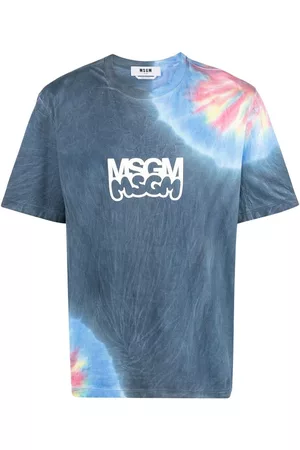 Msgm Camiseta con motivo tie-dye y logo estampado