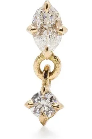 Lizzie Mandler Pendiente Mix Matched en oro amarillo de 18kt con diamantes