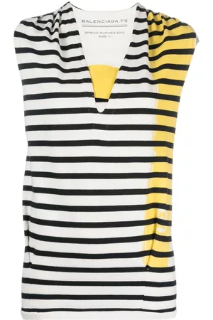 Balenciaga Top a rayas con cuello en V 2012