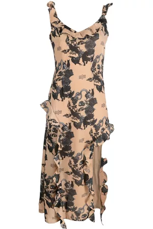 Rokh Vestido largo con detalle de volantes