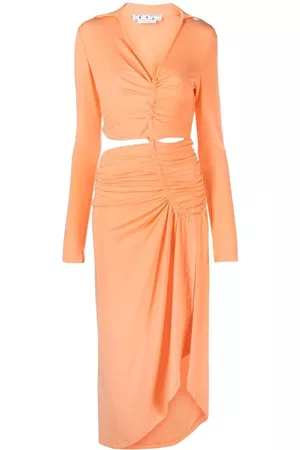 OFF-WHITE Vestido drapeado con aberturas