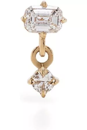 Lizzie Mandler Pendiente Mix Matched en oro amarillo de 18kt con diamantes