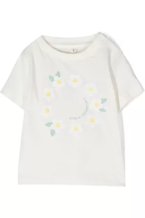 Stella McCartney Camiseta con logo y motivo de margaritas