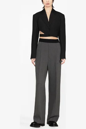 We11 Done Pantalones anchos con parche del logo