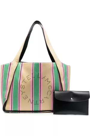 Stella McCartney Bolso shopper Logo a rayas
