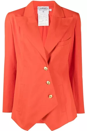 CHANEL Blazer con solapas de pico y cierre descentrado 1990-2000