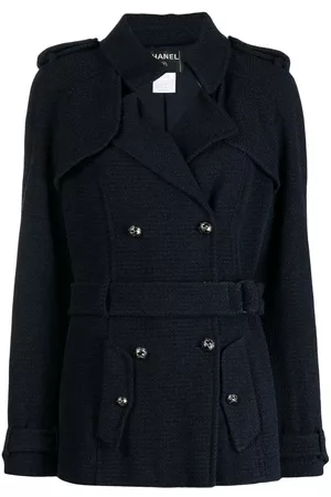 CHANEL Gabardina corta con cinturón