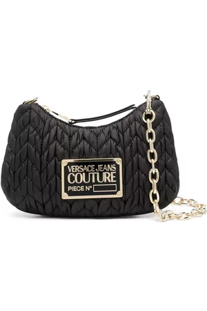 VERSACE Bolso de hombro con placa del logo