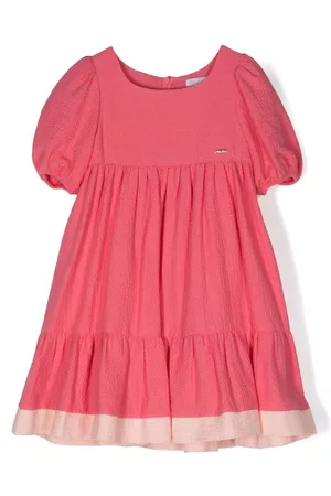 PATACHOU Vestido con capas escalonadas y tejido seersucker