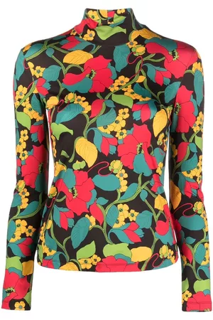 La DoubleJ Top con cuello alto y motivo floral