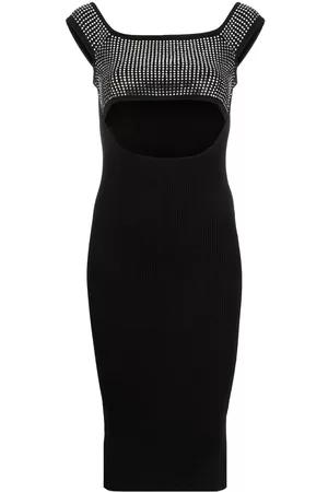 GIUSEPPE DI MORABITO Vestido de punto midi con detalles de apliques