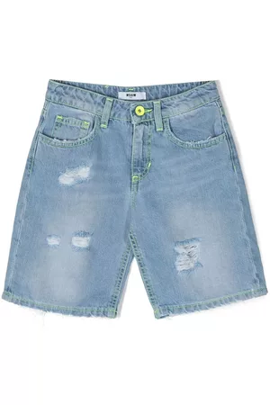 Msgm Bermudas con efecto envejecido