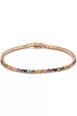 Suzanne Kalan Pulsera Princess Midi Rainbow en oro rosa de 18 ct con zafiro