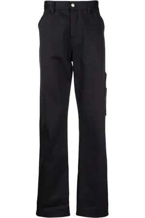 Alexander McQueen Pantalones rectos con logo bordado