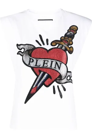 Philipp Plein Top sin mangas con logo estampado