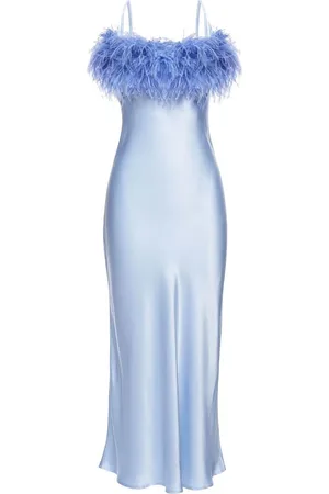 Sleeper Slip dress Boheme con ribete de plumas