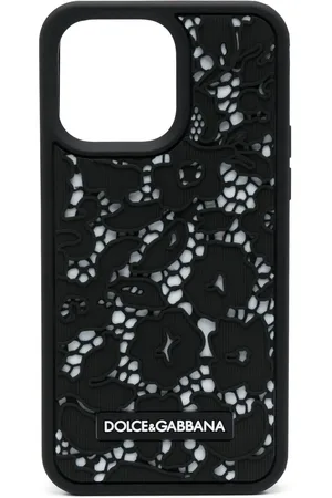 Dolce & Gabbana Funda para iPhone Pro Max con logo y motivo floral