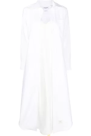 Thom Browne Vestido camisero con detalle de etiqueta