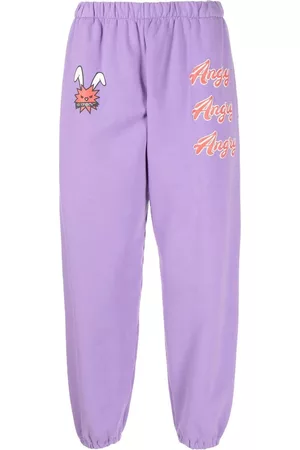 Natasha Zinko Pantalones de chándal con estampado Angry