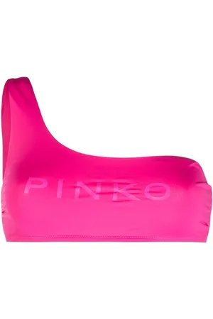 Pinko Top de bikini con una sola tira y logo