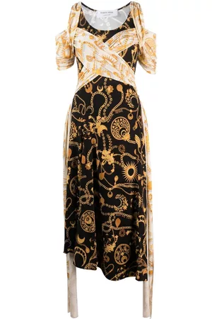 Marine Serre Vestido Nuisette midi drapeado