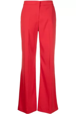 Pantalón de vestir acampanado pantalon de vestir rojo mujer - Glow Fashion