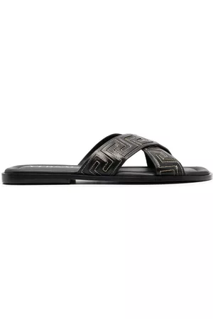 VERSACE Sandalias con tiras cruzadas y motivo Greca