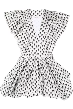 Serafini Vestido con estampado floral y volante