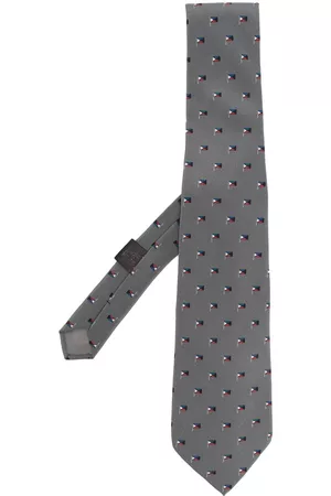 VERSACE Corbata con motivo de bandera 1970