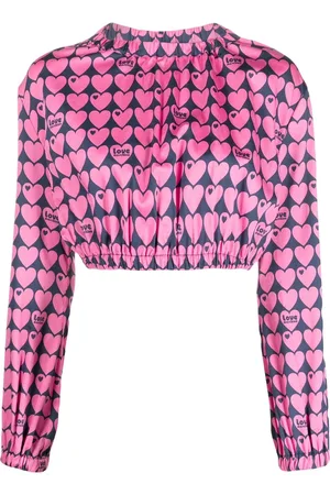 Moschino Blusa corta con corazón estampado