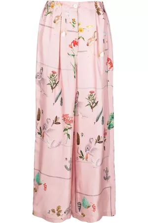 Lanvin Pantalones palazzo con motivo de hojas