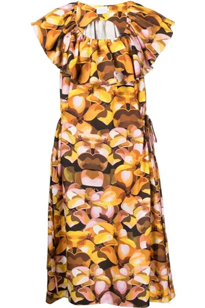 Kika Vargas Vestido midi Zulma con motivo floral