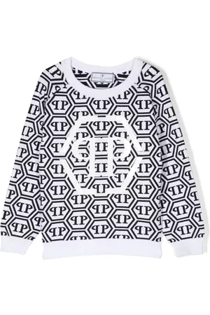 Philipp Plein Sudadera con logo en intarsia