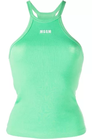Msgm Top sin mangas con logo estampado