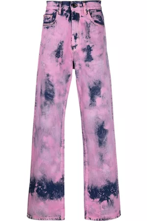 DARKPARK Vaqueros rectos con motivo tie-dye