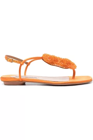 Aquazzura Sandalias Chain Of Love con tira entre los dedos