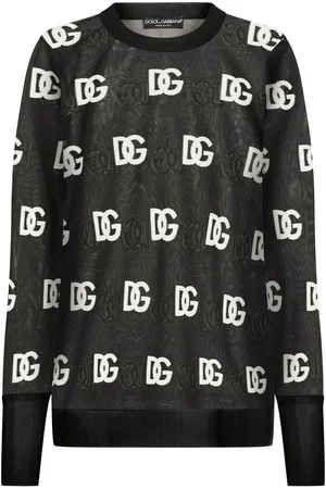 Dolce & Gabbana Jersey semitranslúcido con logo DG