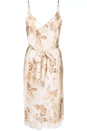 Gold Hawk Vestido con motivo floral