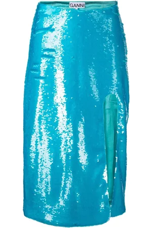 Ganni Falda midi con lentejuelas