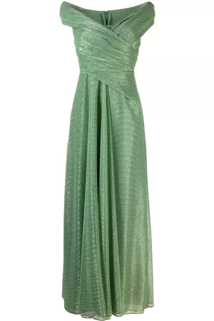 TALBOT RUNHOF Vestido de fiesta drapeado con cuello en V