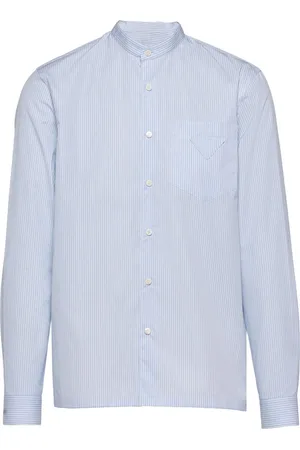 Prada Camisa a rayas con cuello mao