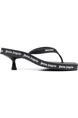 Palm Angels Chanclas con tacón y logo estampado