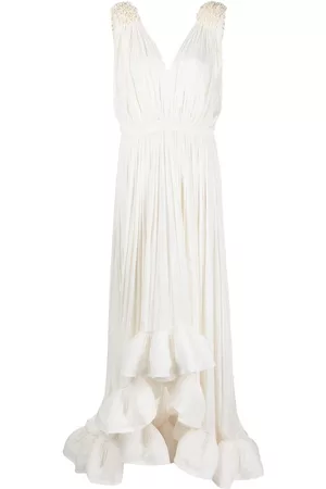 Lanvin Vestido con dobladillo de volantes