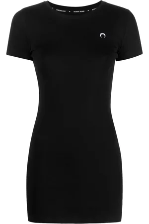 Marine Serre Vestido estilo camiseta de punto fino