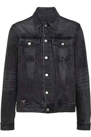 Prada Chaqueta vaquera tipo blusón con logo triangular